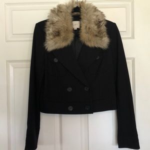 Loft Double-breasted removable collar jacket